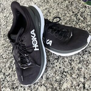 Hoka One One Black and White Running Shoes. Size 9.5D